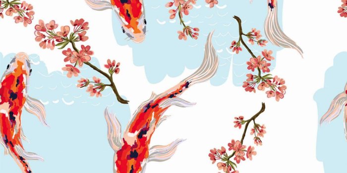 1365x2048 Koi Fish Chinoiserie Peel and Stick Wallpaper