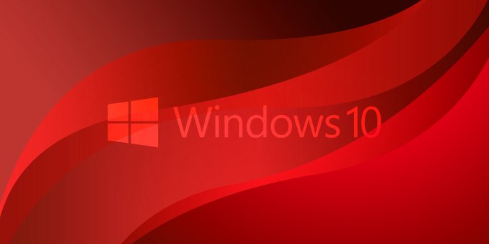 3840x2160 Windows 10 transparent logo on red