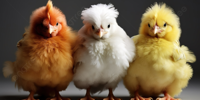 1200x673 Three Chickens In Different Colors Are