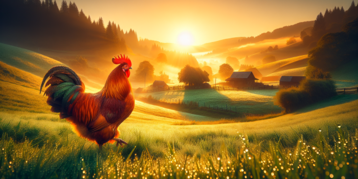 3584x2048 Majestic Rooster Sunrise - HD Chicken