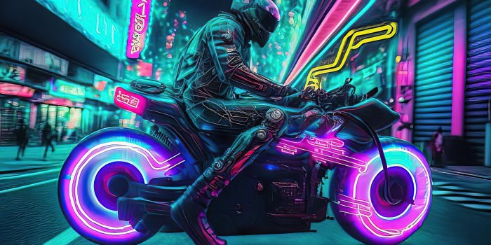 3840x2160 Neon Cyber Ride Motorbike Wallpaper,HD