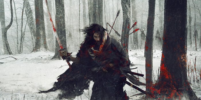 2355x1346 Frost Ronin: HD Winter Samurai Fantasy