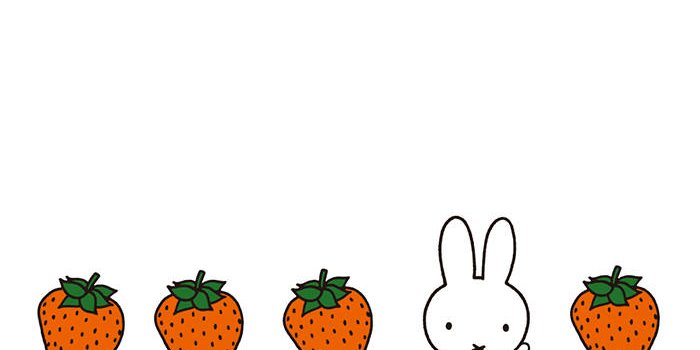 700x1334 Miffy With Strawberries Wallpaper