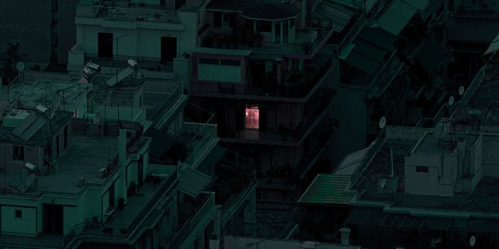1366x768 bf46-minimal-dark-architecture-art-green