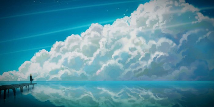 1920x1063 100+] Anime Cloud Wallpapers