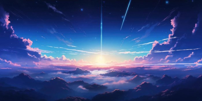 1920x1080 Anime Above Clouds Scenery AI Generated