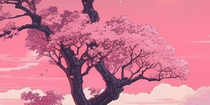 1183x2560 Sakura & Clouds Pink Anime Wallpapers
