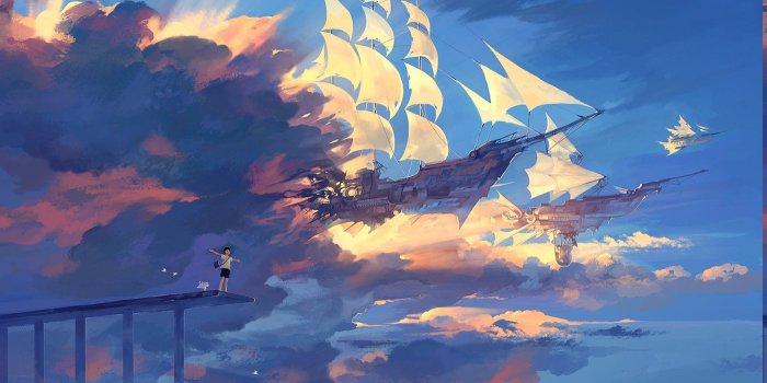 1400x873 Anime Clouds Wallpaper 1400x873 64316