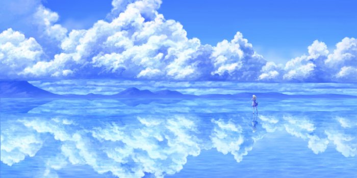 1389x946 Anime Blue Cloud Original Anime