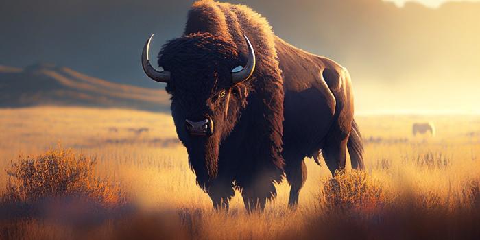 1280x853 Ai Generated, American Bison, Sunset