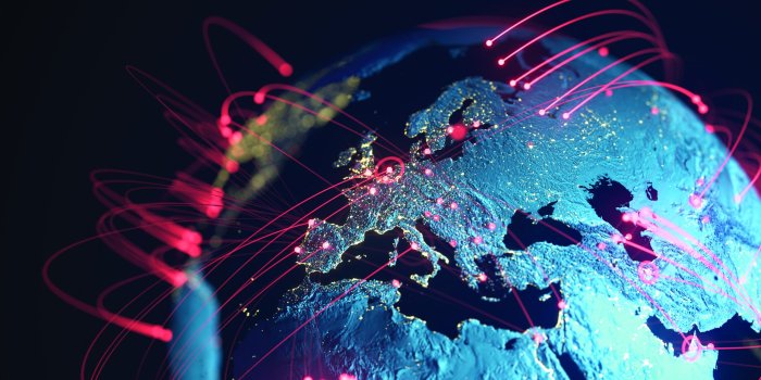 2560x1440 Global Connection Lines - Data Exchange