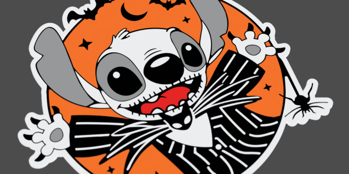 1080x1080 3MF file Stitch Halloween Wall Art