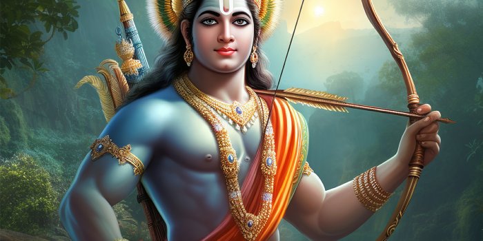 1200x1200 Shri Ram With Bow and Arrow Wallpaper
