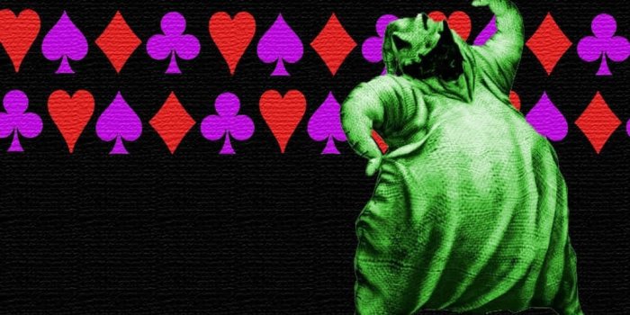 1024x768 Oogie Boogie 4 Suits Of Card Wallpaper