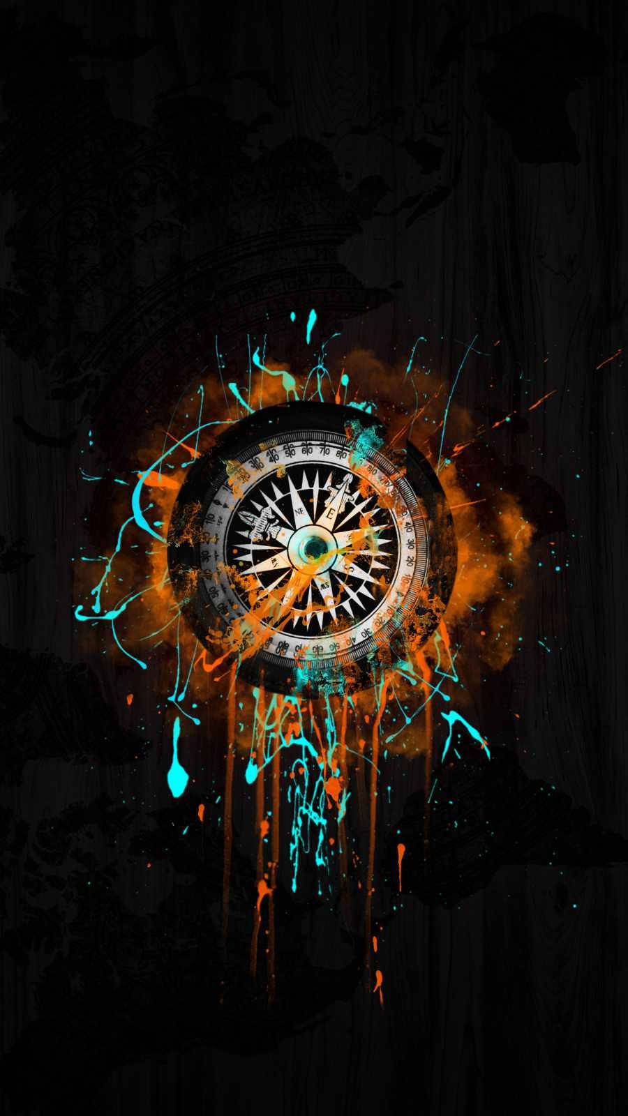 900x1600 Modern Graffiti Compass Wallpaper