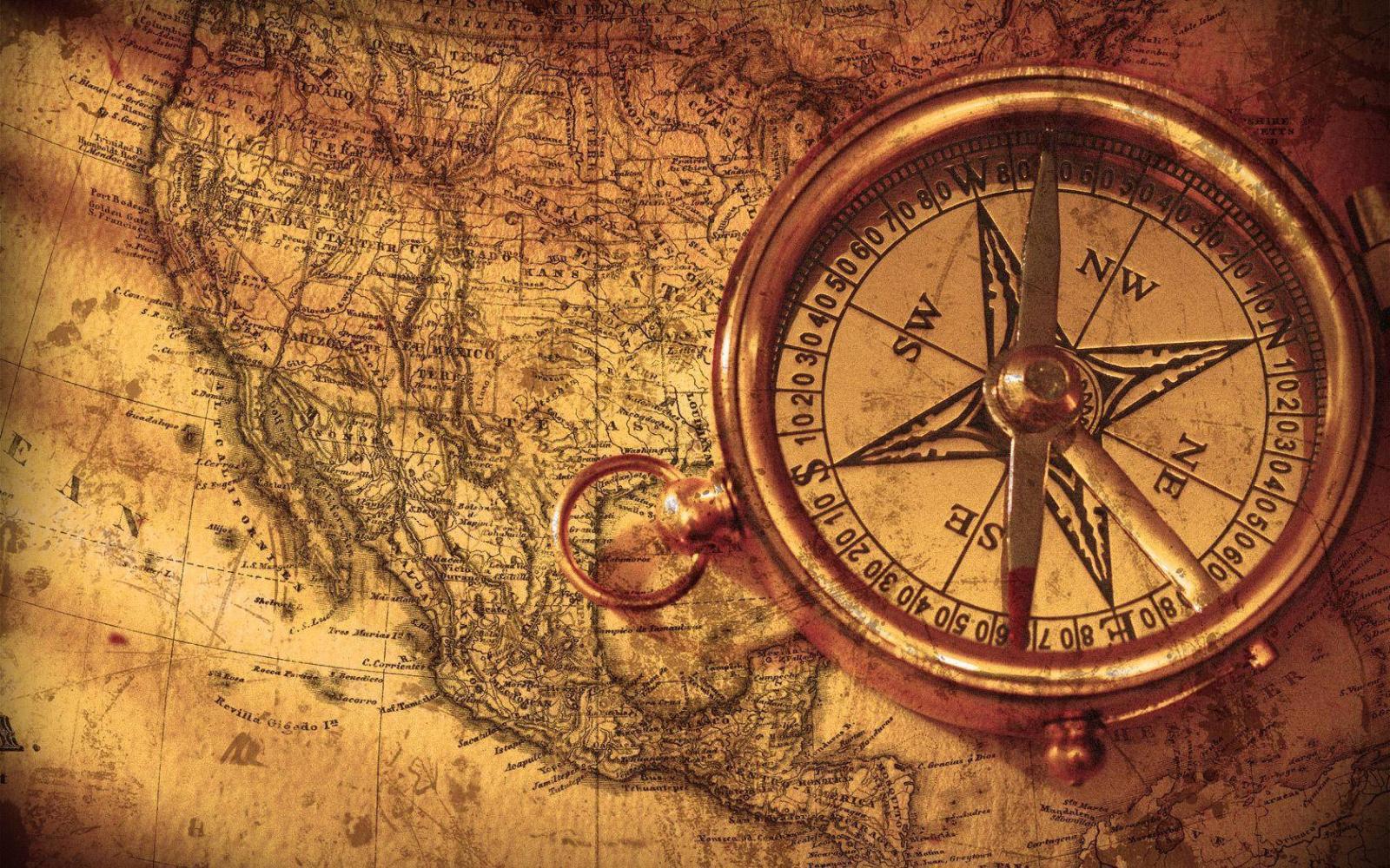 1680x1050 Download Gold Aesthetic Vintage Compass