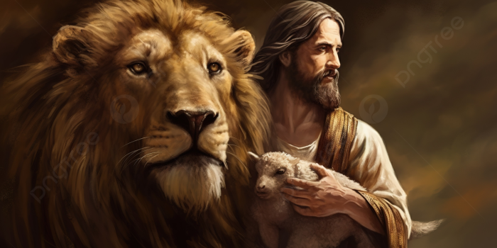 1200x673 Lion Holding A Lamb Background, Jesus