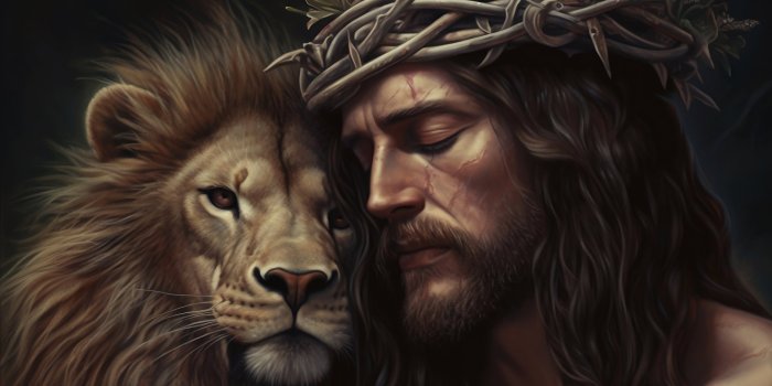 3000x2000 Jesus and Lion Wall Art Lion of Judah