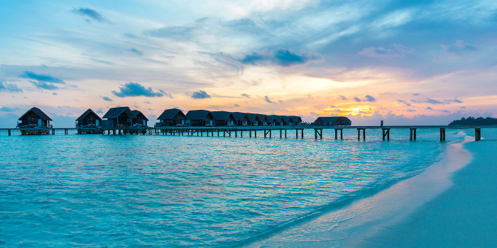 1920x1233 Sunset Sea Ocean Maldives Bungalow Hut
