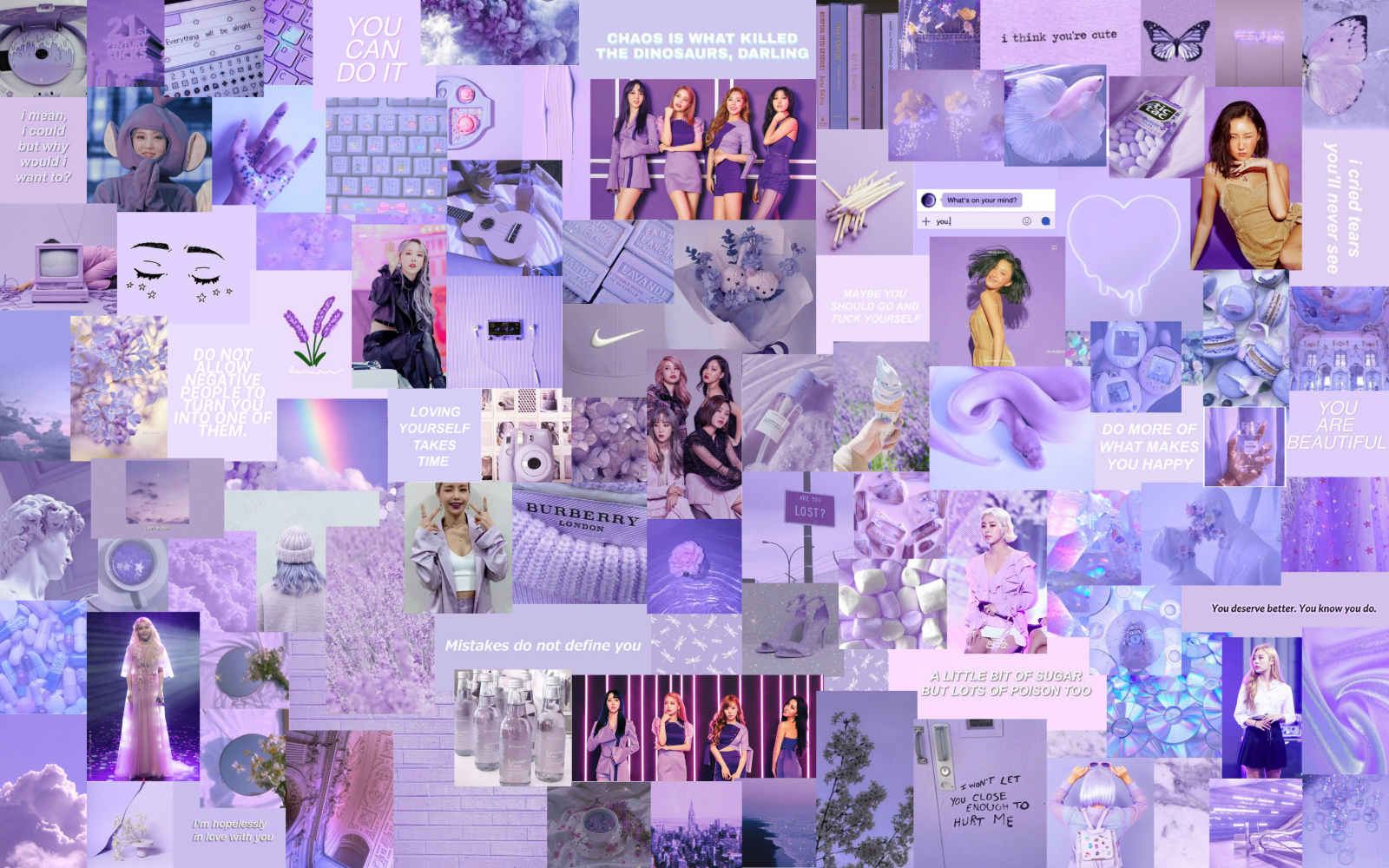 3072x1920 Lilac Collage - Aesthetic Macbook Wallpaper