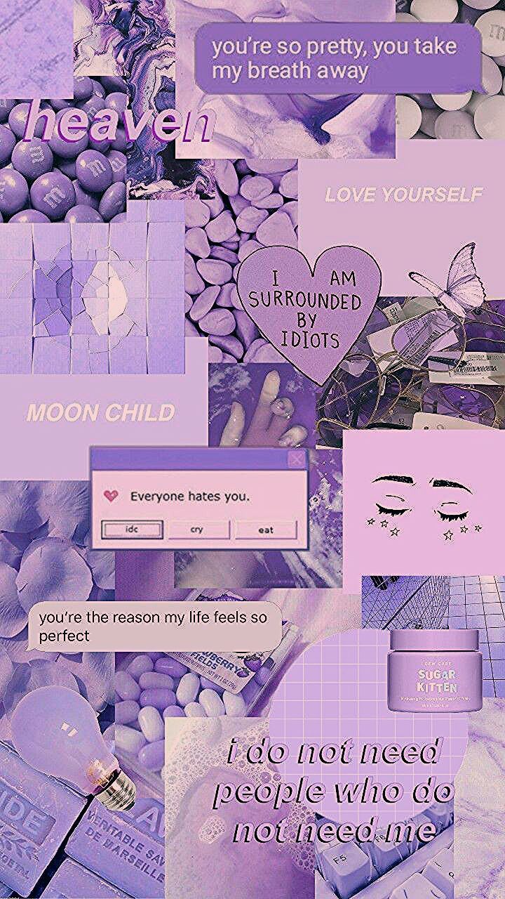 720x1280 Purple Aesthetic Collage Wallpapers