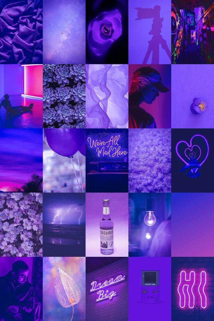 735x1101 Purple aesthetic wall collage kit