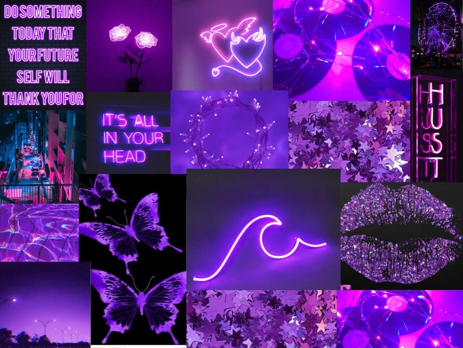 1920x1442 Purple Collage Desktop Wallpaper