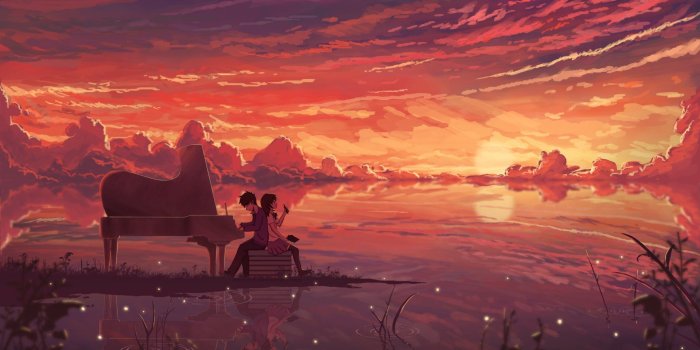 1920x1320 60+ Anime Sunset Wallpapers - Download