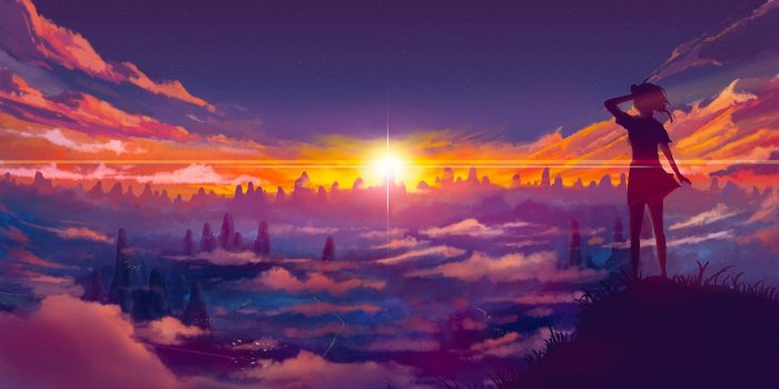 1920x960 Anime Sunset Wallpapers