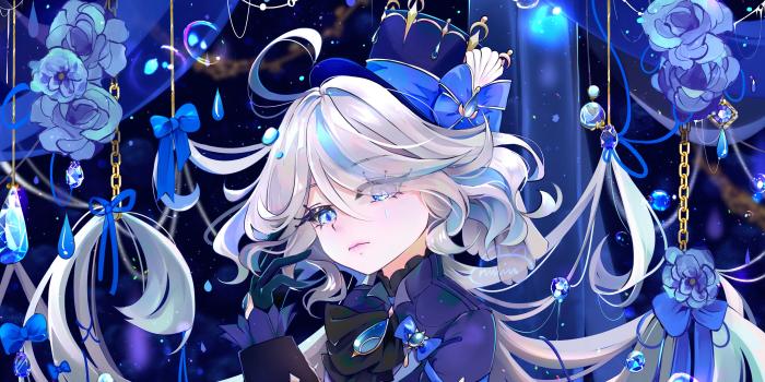 4480x2520 Furina Wallpaper 4K, Blue aesthetic