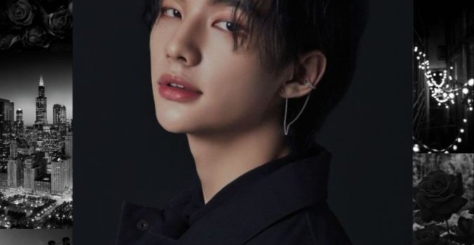 675x1200 Hyunjin Black Aesthetic Wallpaper