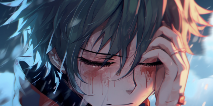 1024x1024 Devastated Deku - crying anime pfp