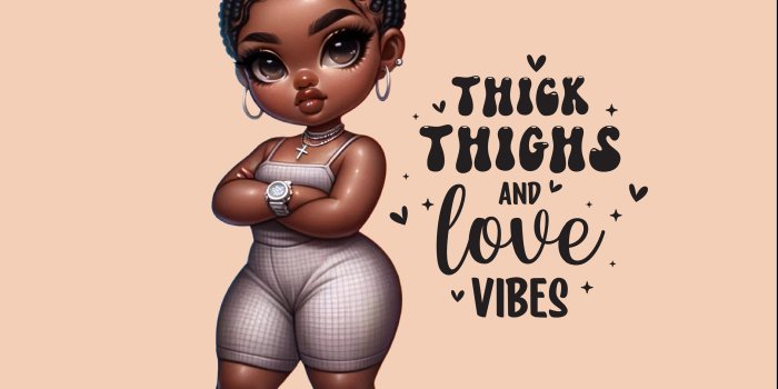 3000x3000 Curvy African American Woman PNG