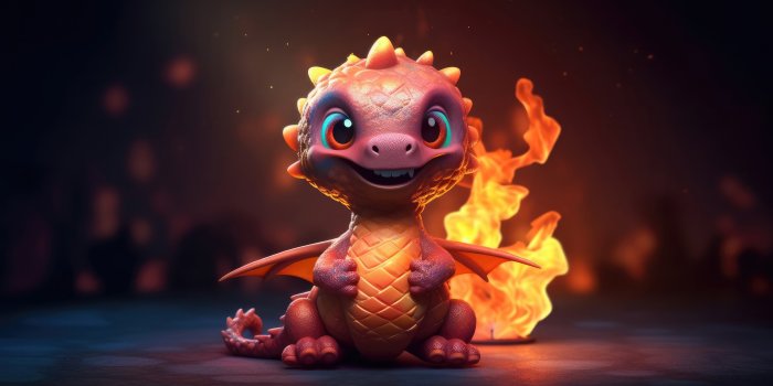 3840x2152 Flaming Mini Dragon Wallpaper,HD Artist