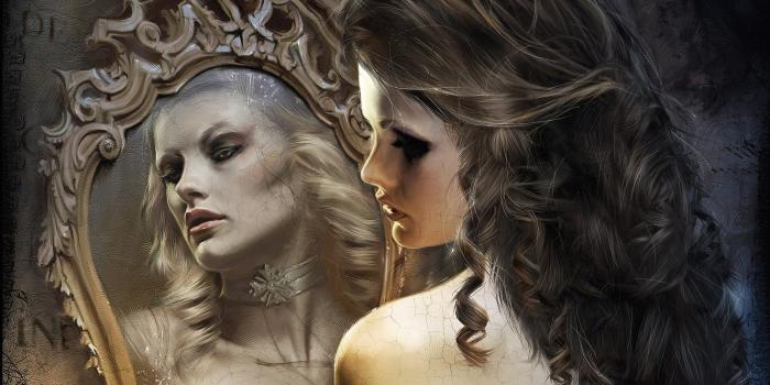 1964x1200 Mirror Fantasy Woman HD Wallpaper