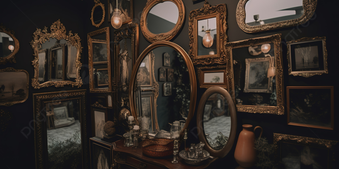 1200x673 Vintage Mirrors In A Room With Many