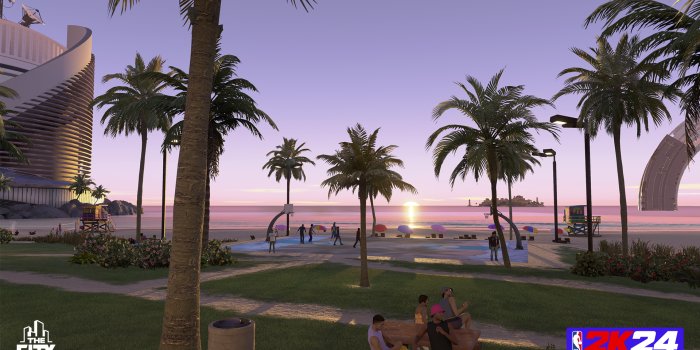 1920x1080 NBA 2K24 Sunset Court HD Wallpaper
