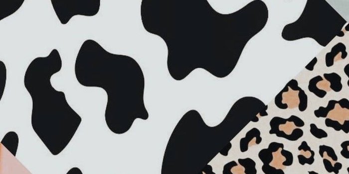 944x1920 Cow Print Pattern Collage Wallpaper