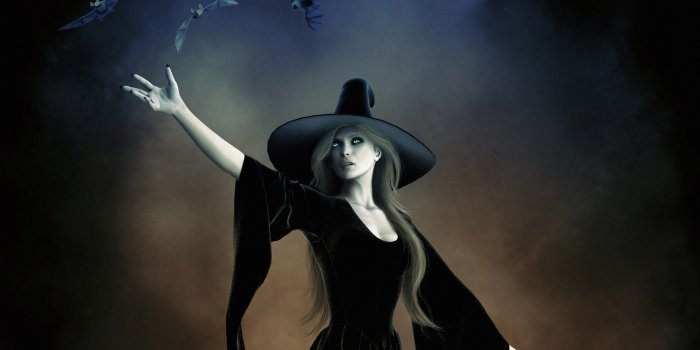 4000x2510 Witch Hat Magic Bats Dark Mystic Art