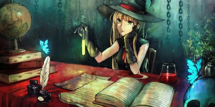 2800x1575 witch, anime girls, fantasy art