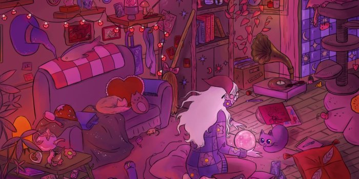 1920x1080 A witchy desktop wallpaper ~ drawn by