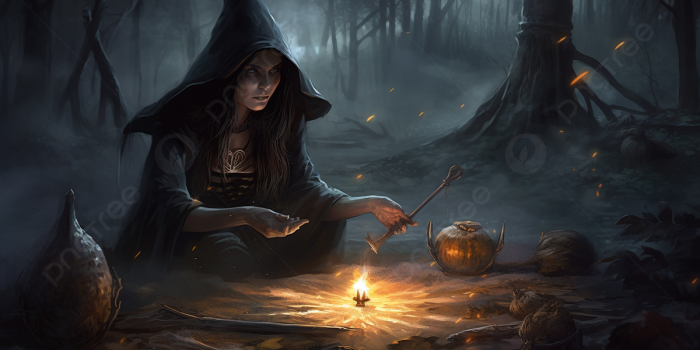 1200x673 Witch Making A Fire At Full Hd