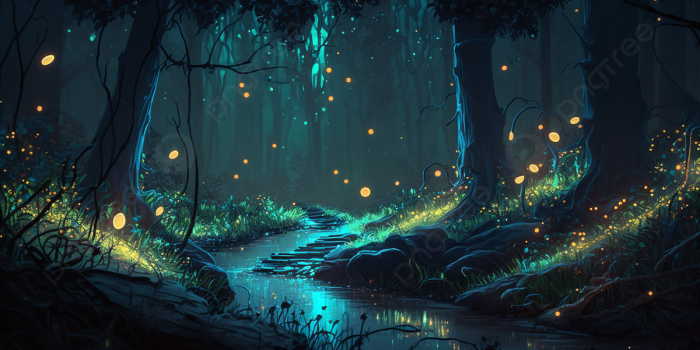 1200x675 Summer Firefly Blue Background, Summer