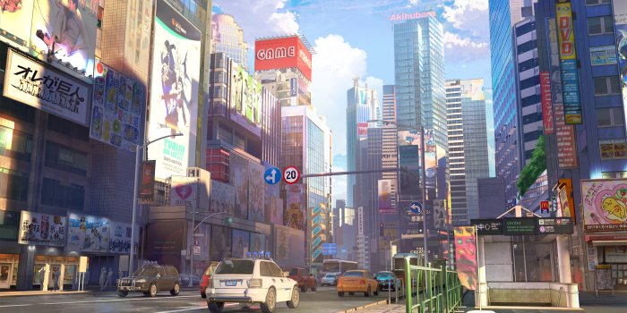 3840x2160 Daytime Urban Anime Cityscape Wallpaper