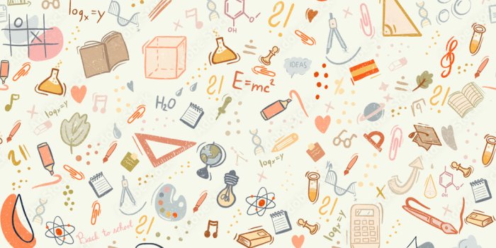 1000x1000 School doodles colourful seamless