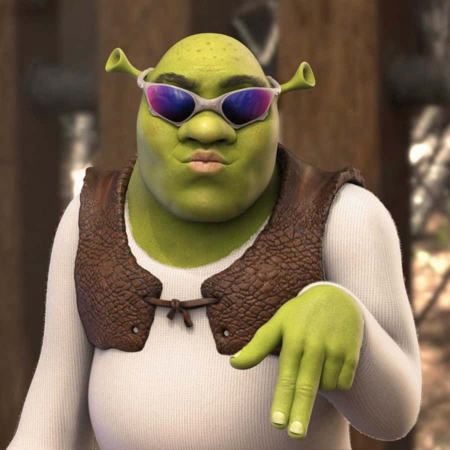 900x900 Download Funny Shrek Pout In Sunglasses