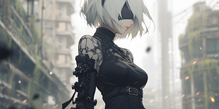 1536x864 Nier: Automata 2B Desktop Wallpaper