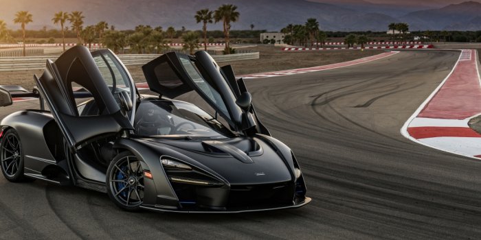 1024x768 Wallpaper black, mclaren senna, on-road