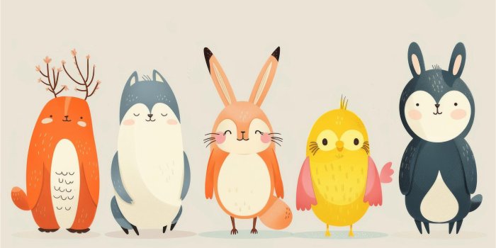 1920x1080 Colorful Animal Illustrations
