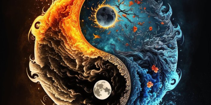 2048x2048 Water Fire Sun Moon Yin Yang Download